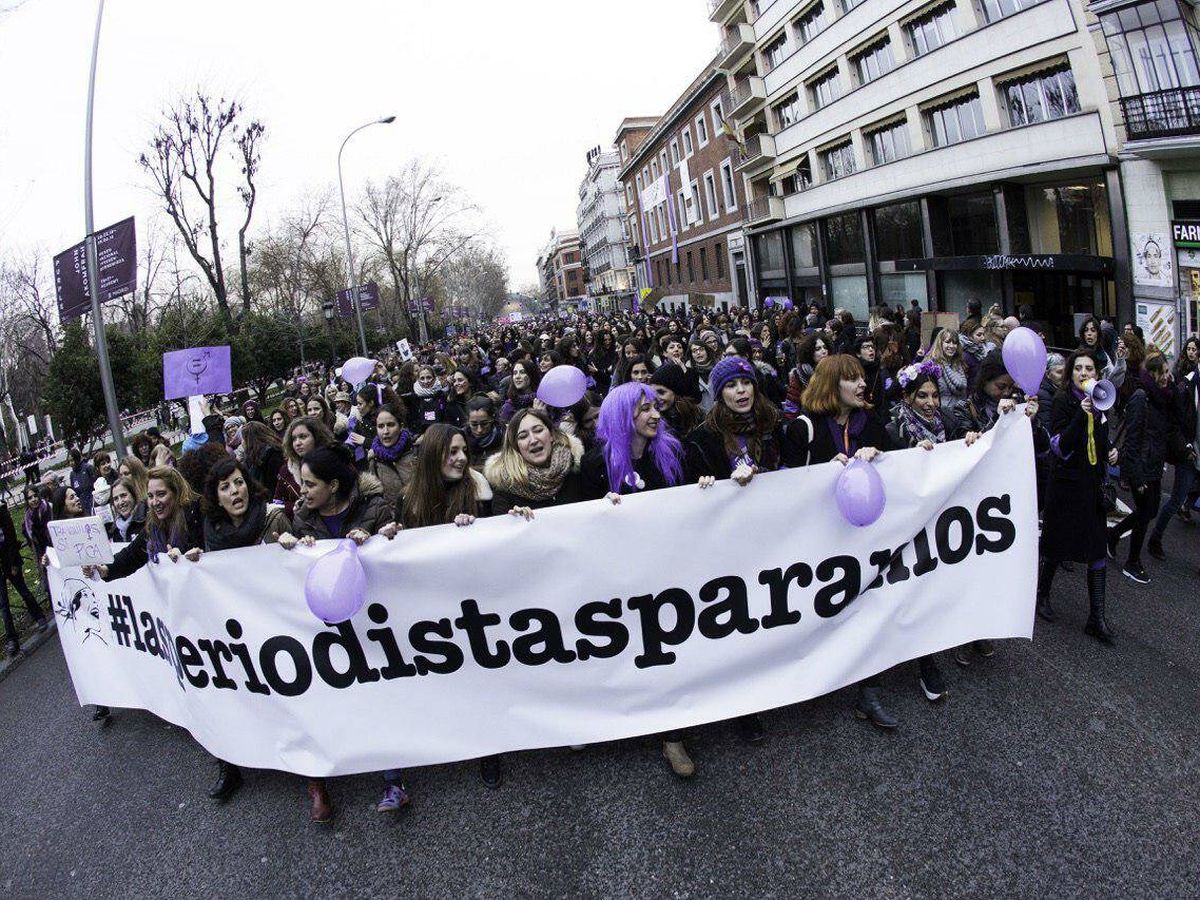 Foto: 'Las periodistas paramos', en la manifestación del 8 de marzo de 2018. (Flickr/Marilín Gonzalo/Cortesía)