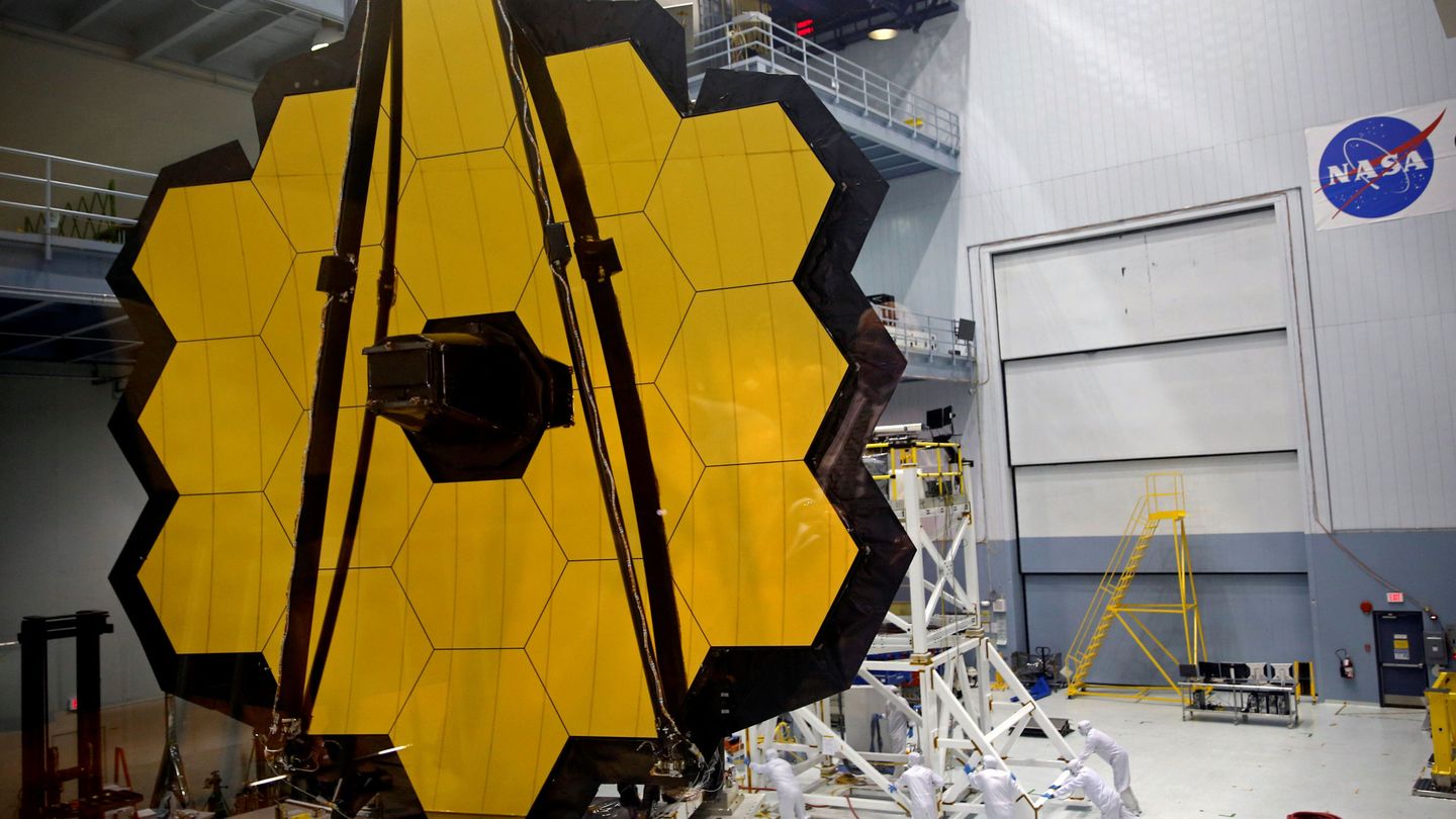 Los espejos del telescopio James Webb. (NASA)