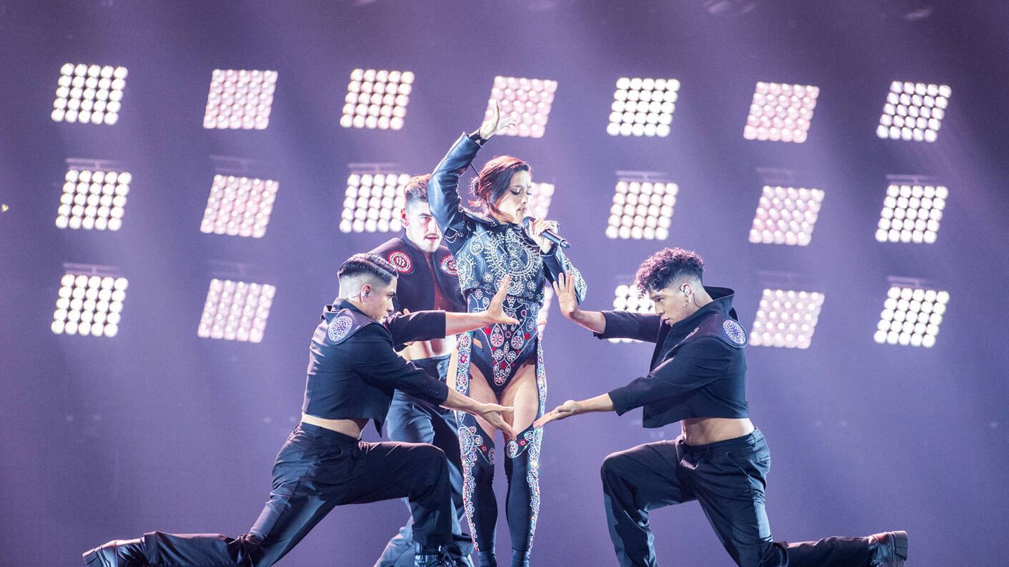 Chanel Terrero durante un ensayo en Eurovisión. (RTVE)