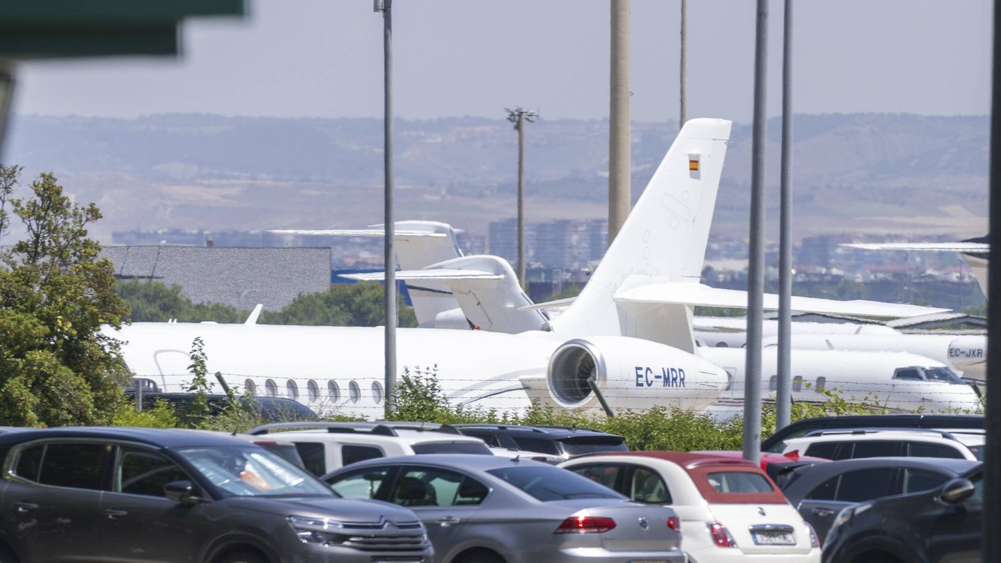 El avión de la cantante aterrizando en el aeropuerto Adolfo Suárez Madrid-Barajas. (Gtres)