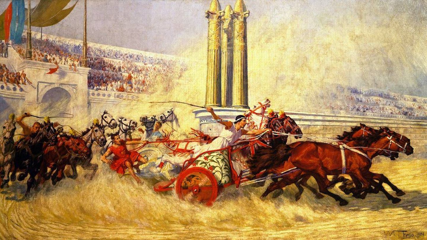 Carrera de cuádrigas en el Imperio romano