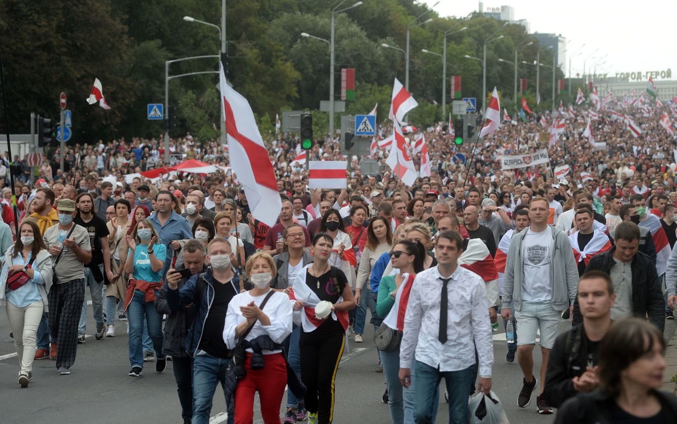 Protestas opositoras en Bielorrusia. (EFE)