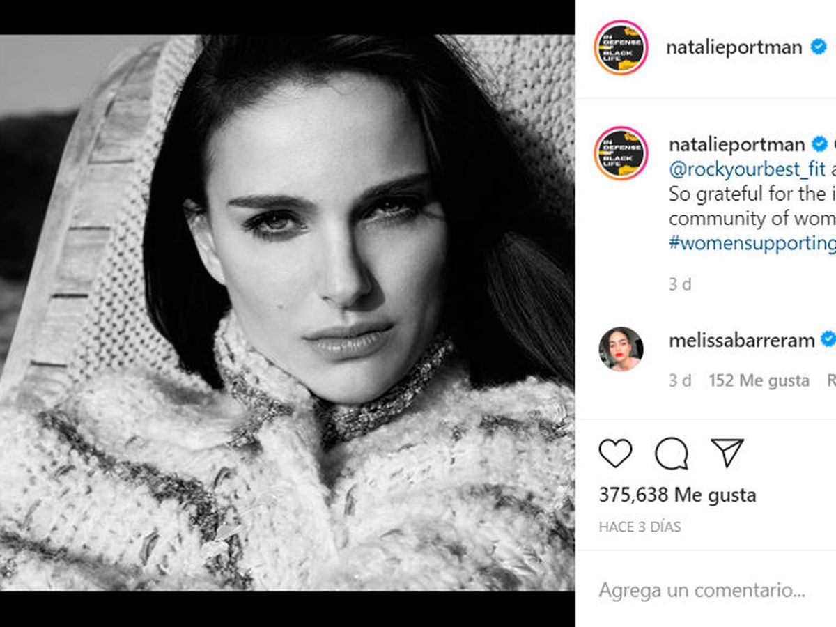 Foto: Natalie Portman es uno de los rostros famosos que ha participado en el reto #WomenSupportingWomen (Foto: Instagram)