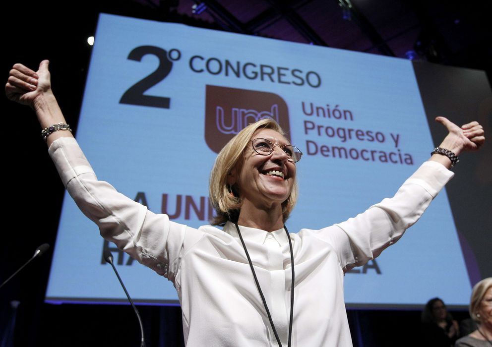 Foto: Rosa Díez, ayer, en el Congreso Nacional de UPyD. 