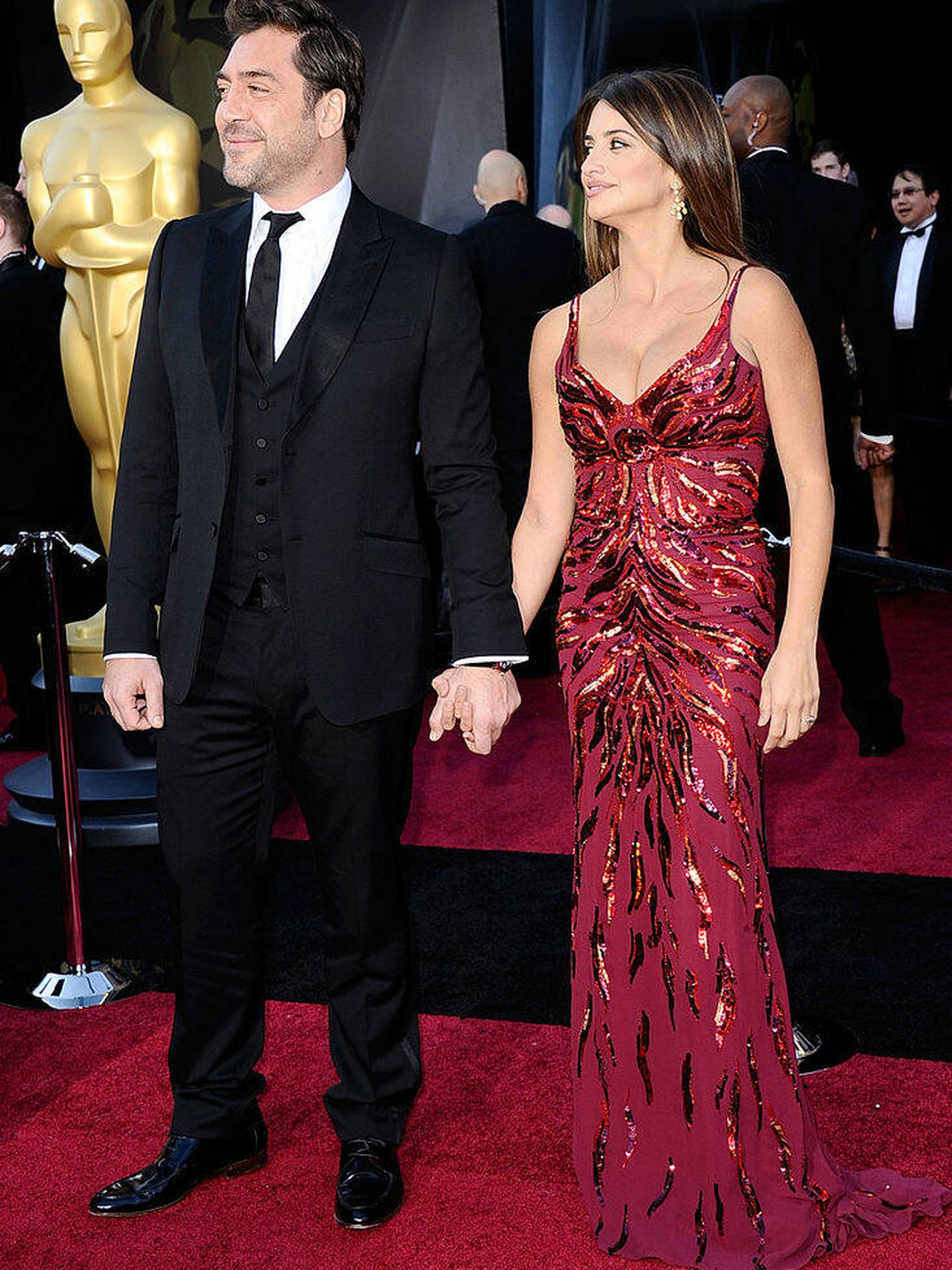 Javier Bardem y Penélope Cruz, en los Oscar de 2011. (Getty)