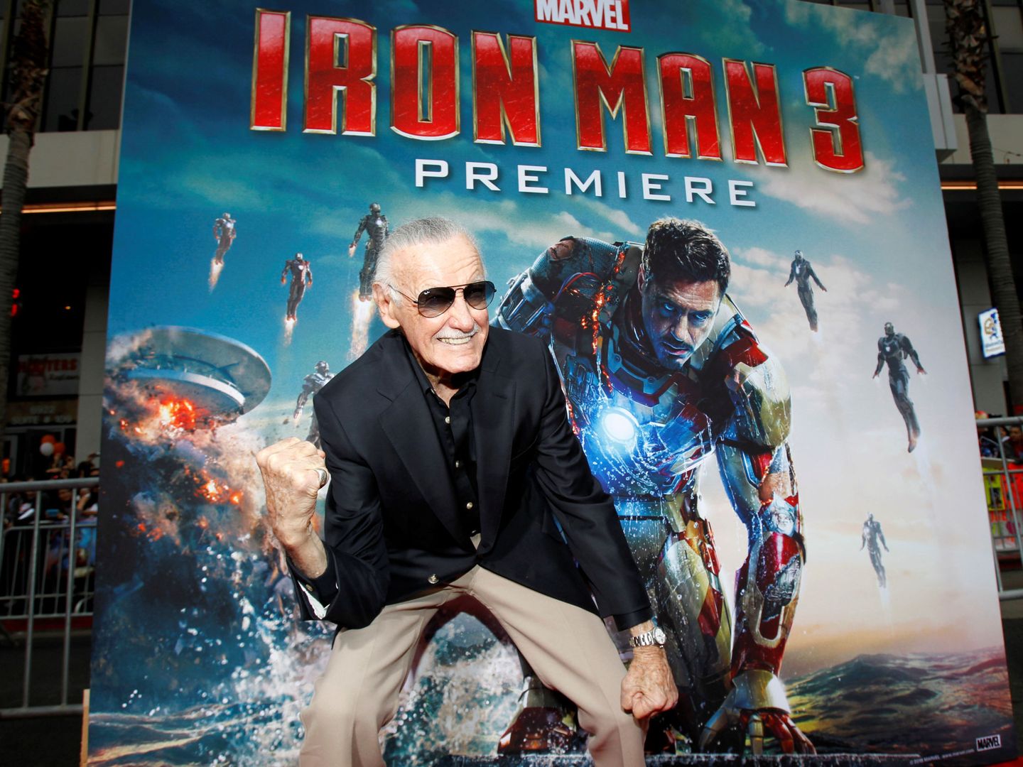 Stan Lee, en la 'premiere' de 'Iron Man 3' en 2013. (Reuters)