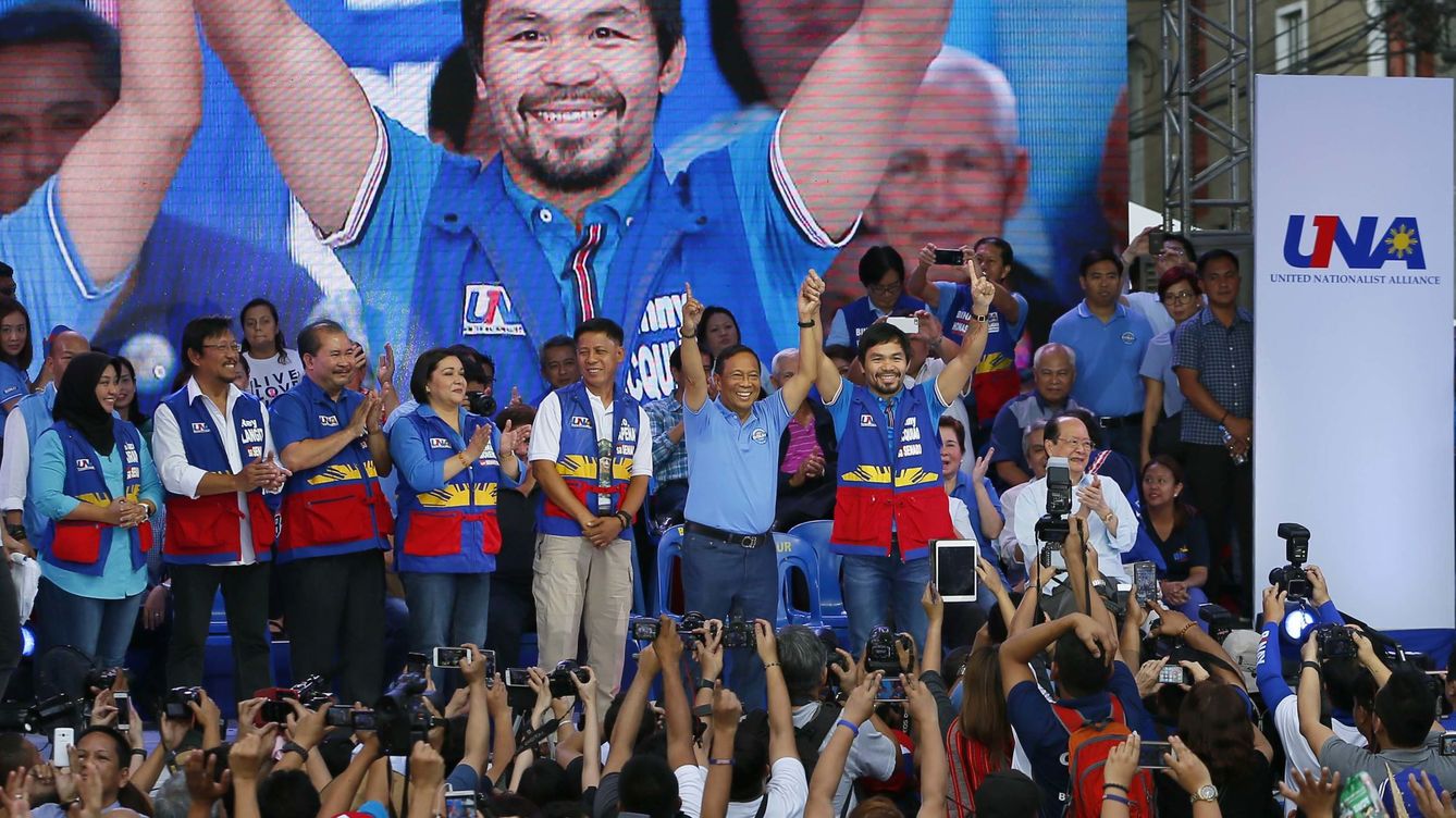 Foto: Manny Pacquiao en un acto político en Filipinas (Gtres)