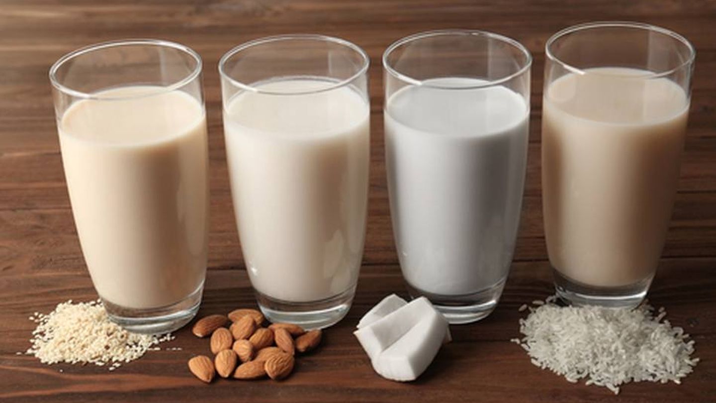 Bebidas vegetales tipo lácteos: arroz, almendra, coco y soja.