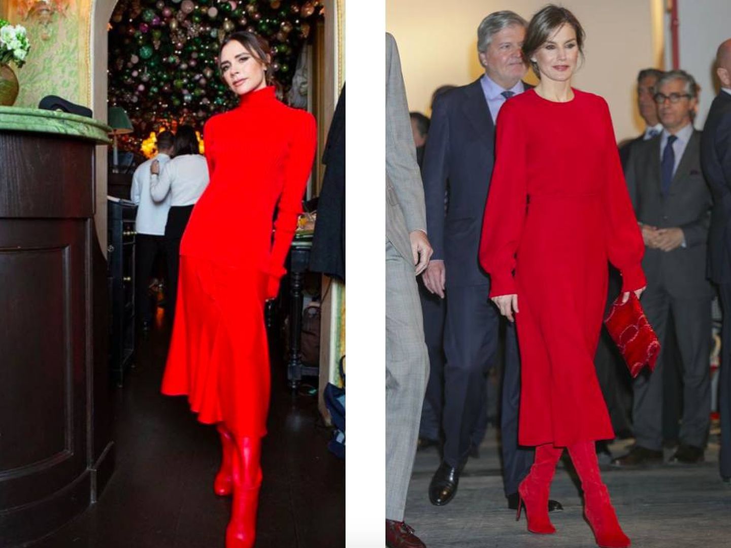 Juzga tú mismo, ¿se parecen ambos looks en rojo? (Pinterest)