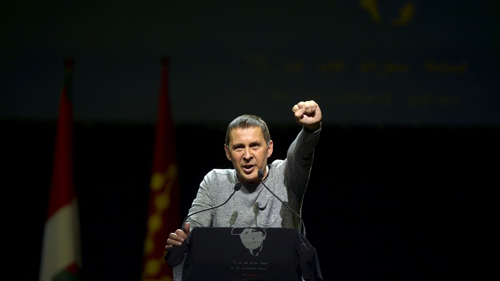 Foto: Arnaldo Otegi durante su discurso. (Reuters)
