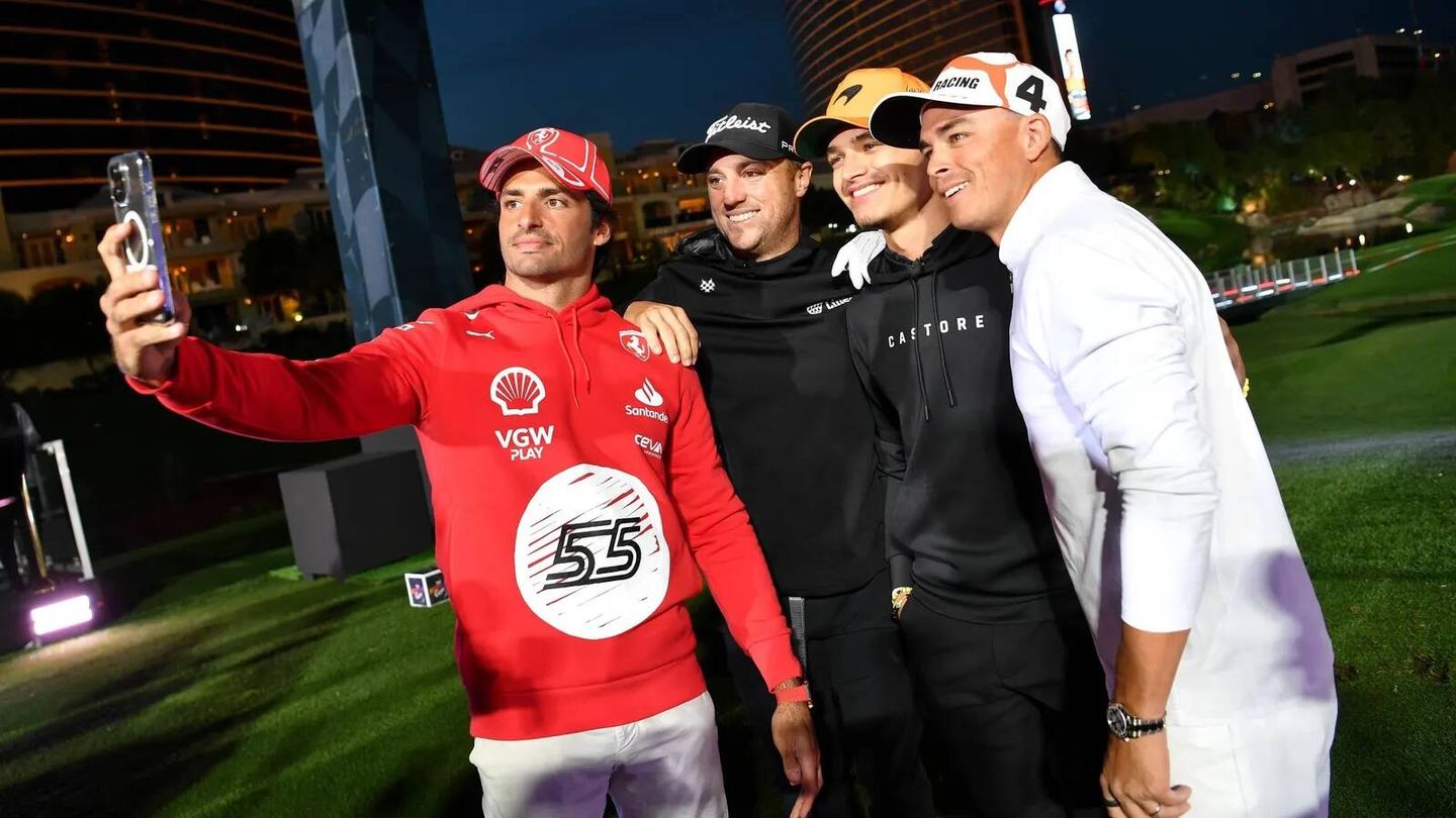 Foto: Netflix. Pilotos de F1 como Carlos Sainz participan en la Netflix Cup de golf