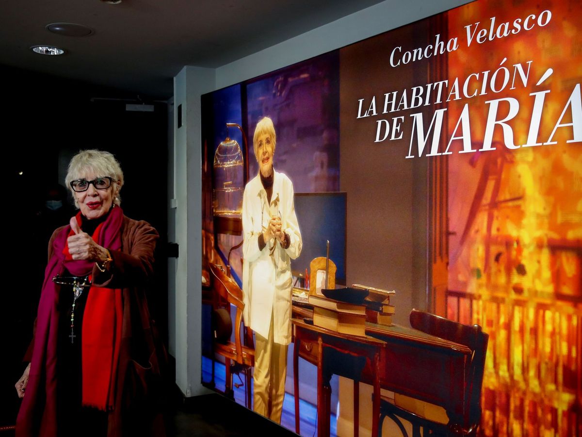 Foto: Concha Velasco en la presentación de la obra 'La habitación de María', en 2021. (EFE/Toni Albir)