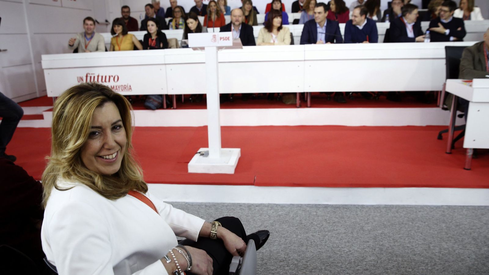 Foto: La presidenta de Andalucía, Susana Díaz, durante la reunión del comité federal del PSOE de este 28 de diciembre. (EFE)
