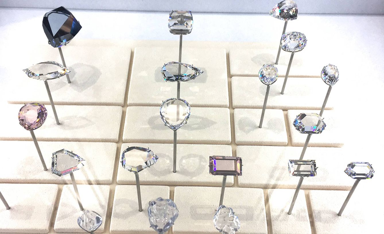 Las 20 réplicas de los diamantes de Tavernier, realizadas según los registros del siglo XVII.
