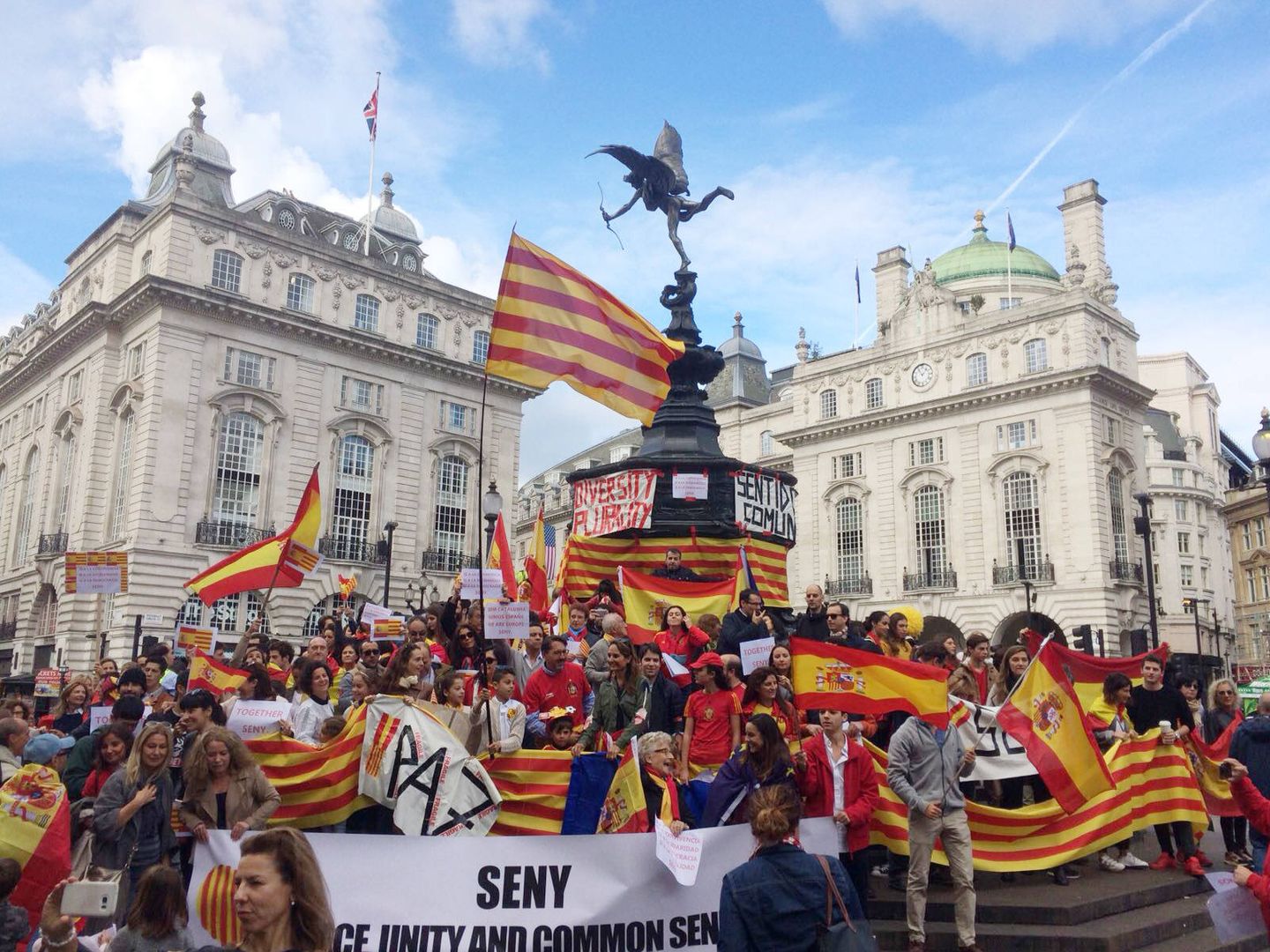 Manifestación de Societat Civil Catalana UK en Londres, el pasado 8 de octubre