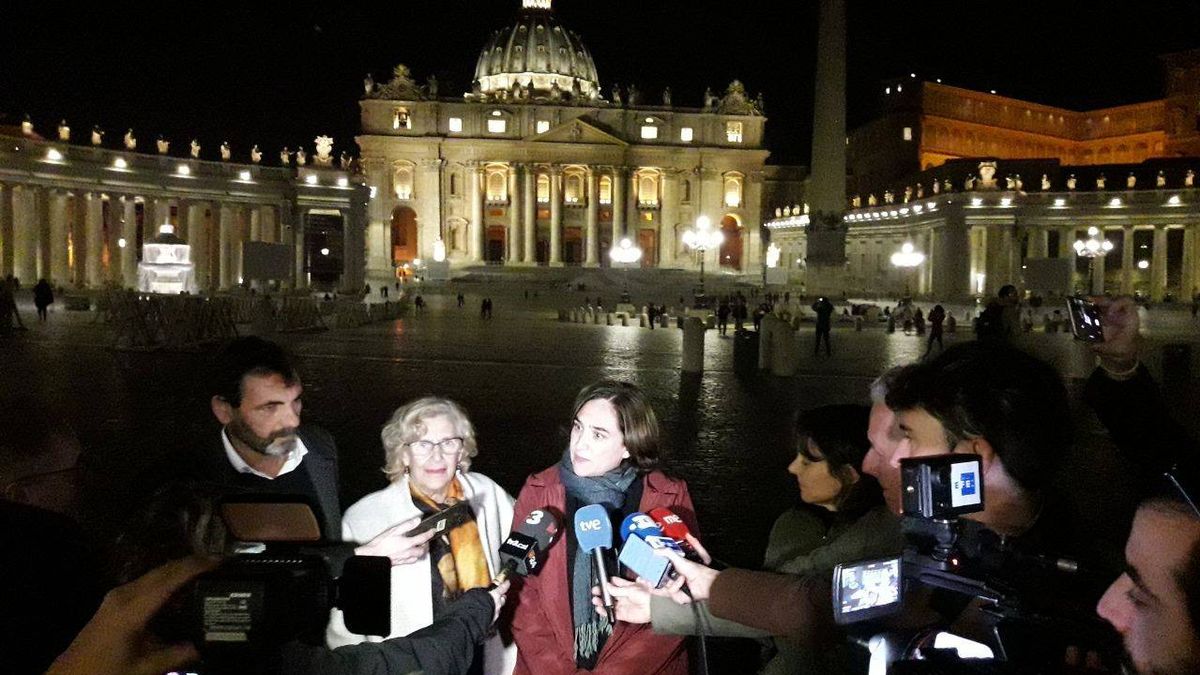 El Papa, Carmena, Colau y el director del Open Arms se reúnen por la inmigración