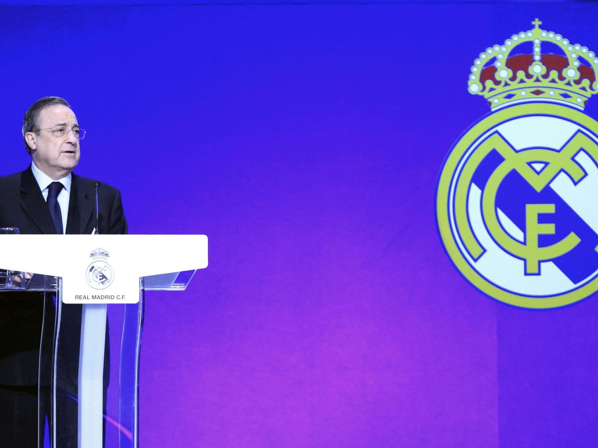 Foto: Florentino Pérez, durante un acto con socios del Real Madrid. (EFE)