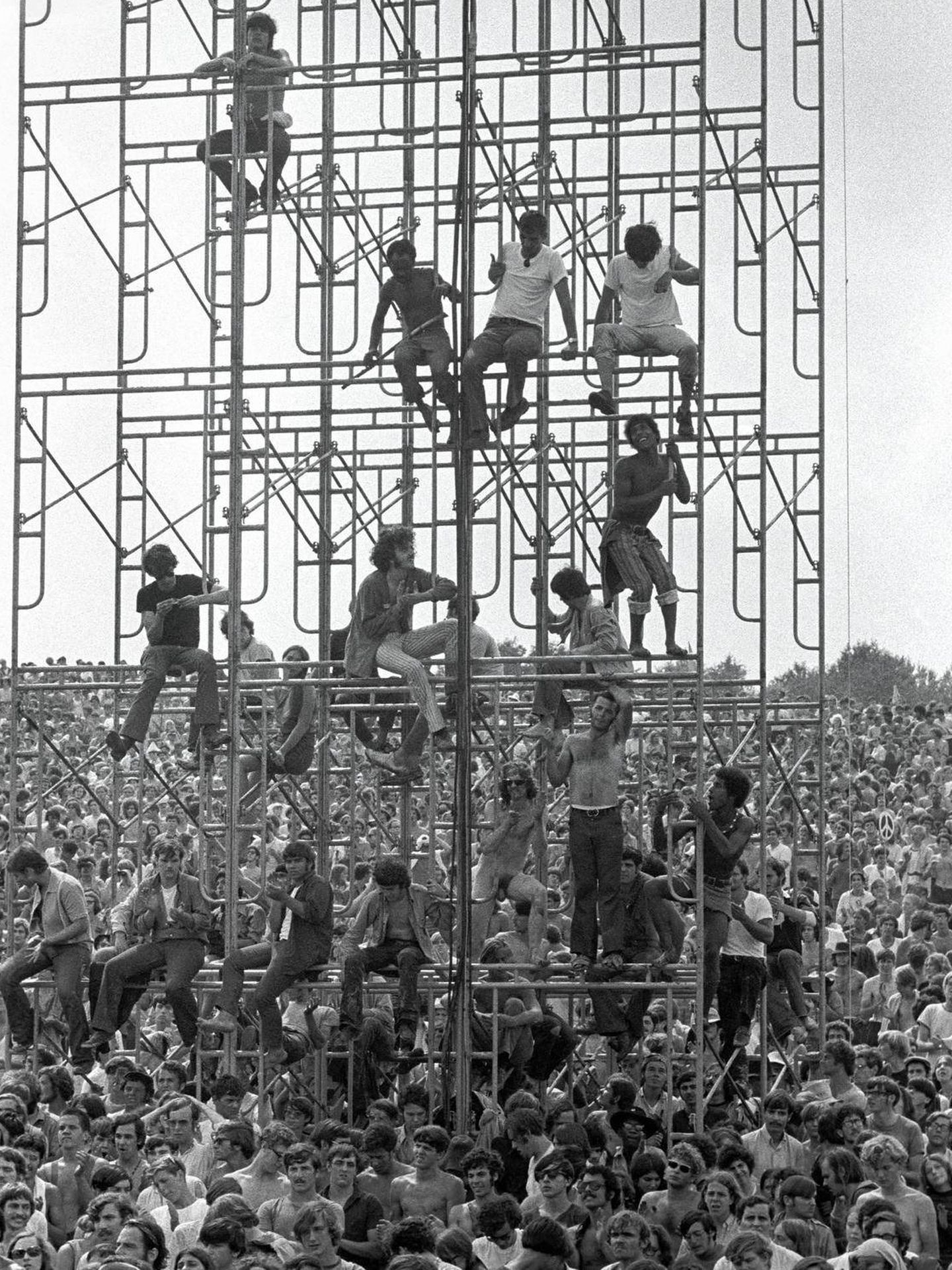 Una de las famosas torres de Woodstock. (Baron Wolman)