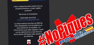 Post de No es un mail, es una estafa: la Policía Nacional avisa de lo que debes hacer si recibes este correo electrónico