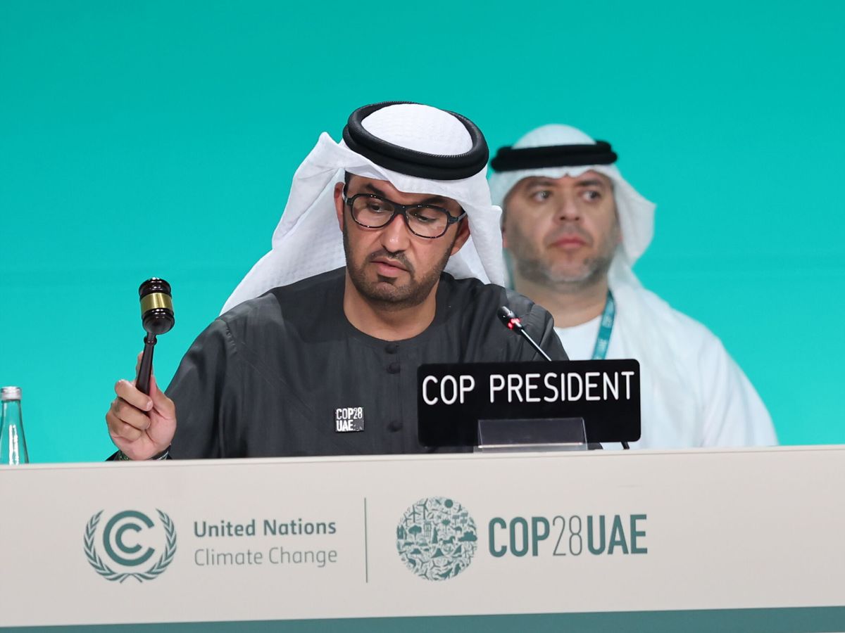 Foto: El presidente de la COP28, el sultán Al Jaber. (EFE/Ali Haider)