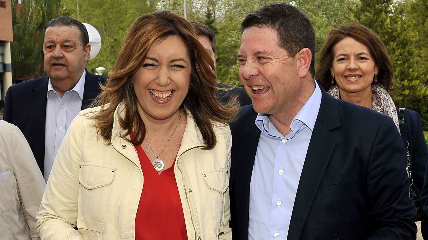 Susana Díaz con el presidente manchego, Emiliano García-Page, el pasado 22 de abril en Albacete. (EFE)