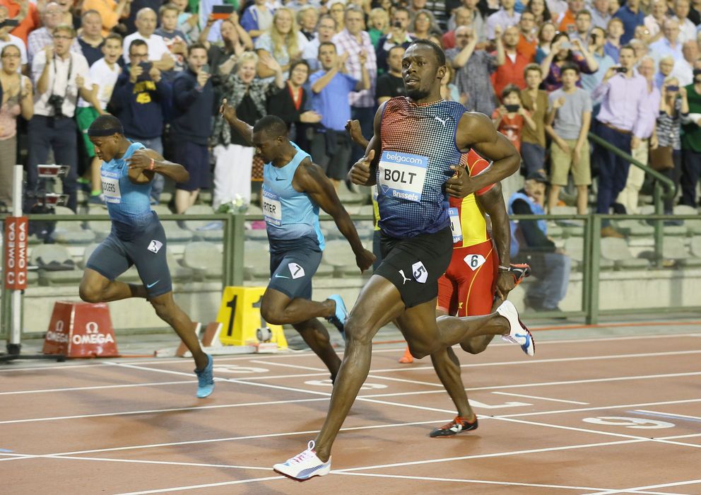Foto: Usain Bolt no tuvo rival en Bruselas (Efe). 