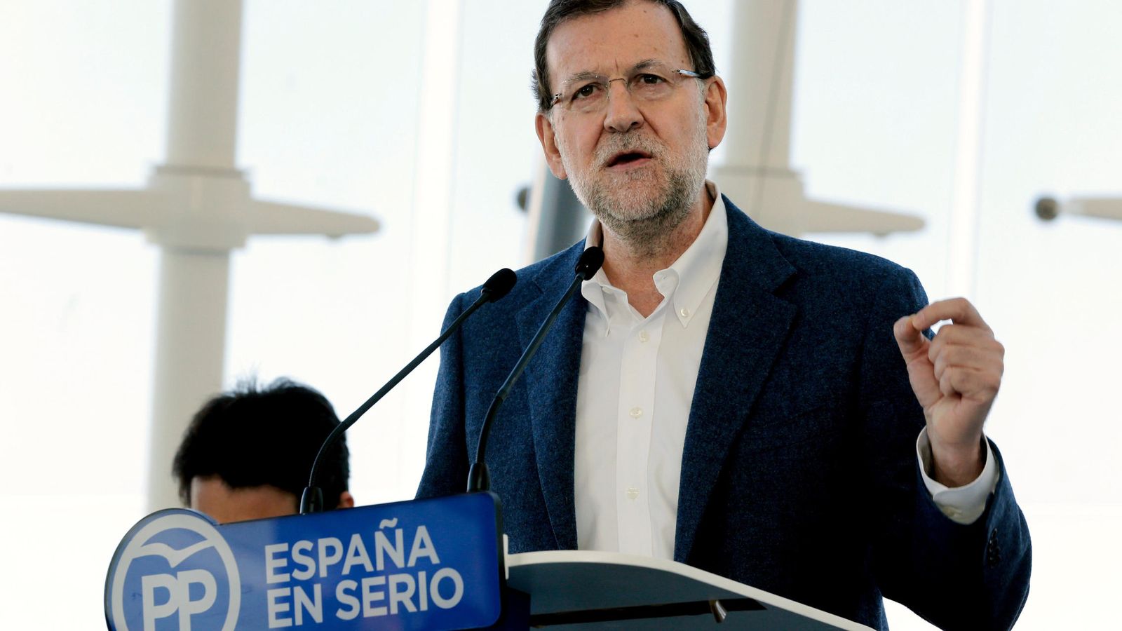Foto: Mariano Rajoy, durante el acto de presentación del programa electoral del PP. (EFE)