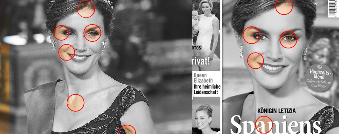 Foto: Comparativa de las dos imágenes de la Reina Doña Letizia 