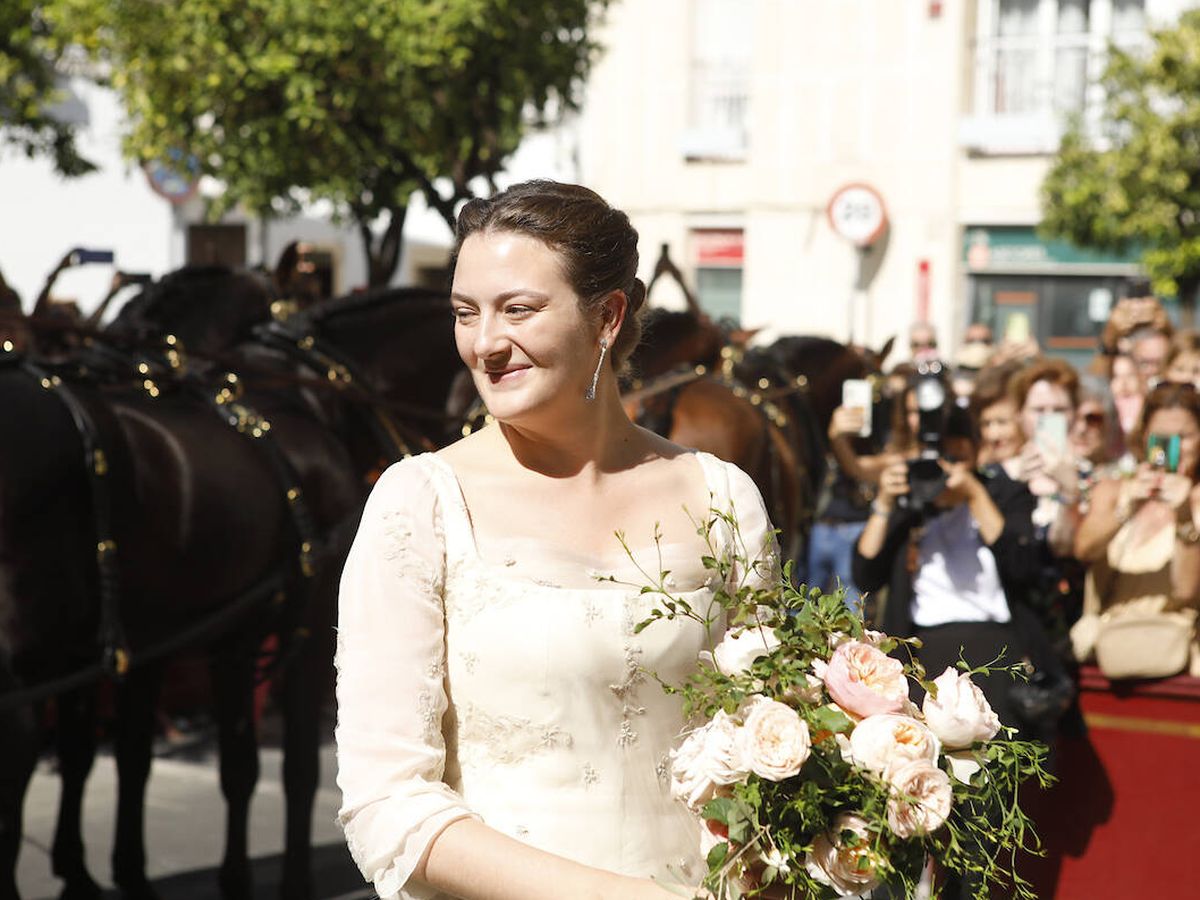 Foto: Victoria de Hohenlohe, duquesa de Medinaceli, radiante el día de su boda. (LP)