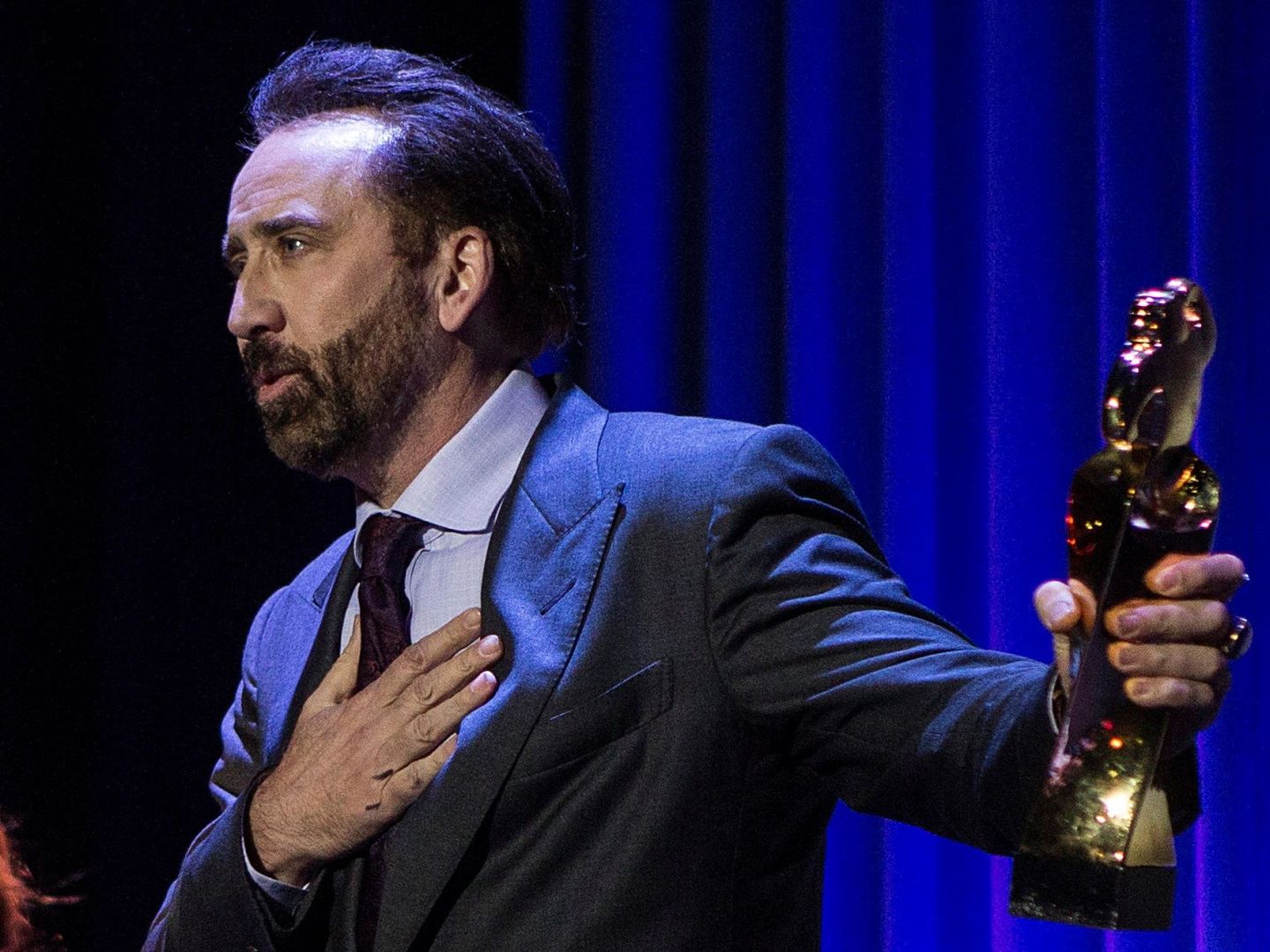 El actor norteamericano Nicolas Cage, recibe esta noche el Gran Premio Honorífico del Festival de Cine Fantástico de Sitges (Barcelona). (EFE)