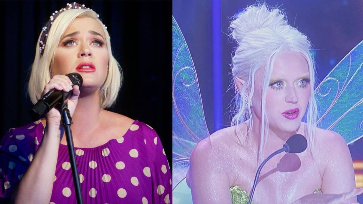 Las cejas naturales de Katy Perry vs. las belached eyebrows. (Getty/Instagram)