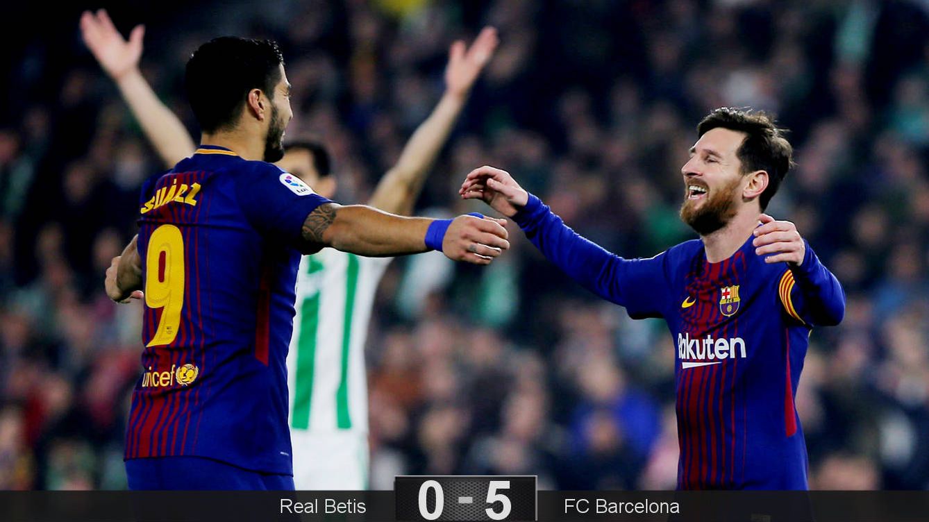Foto: Suárez y Messi, dos dobletes. (Reuters)
