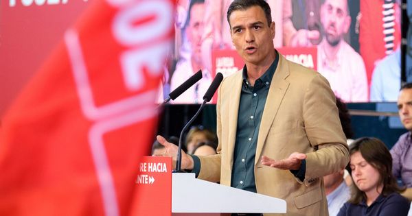 Foto: Pedro Sánchez en un acto electoral en Logrño (Efe)