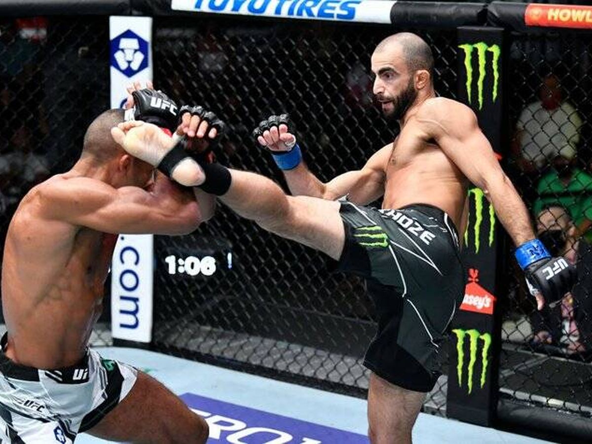 Foto: Giga Chikadze contra Edson Barboza en UFC Vegas 35 (UFC Español).