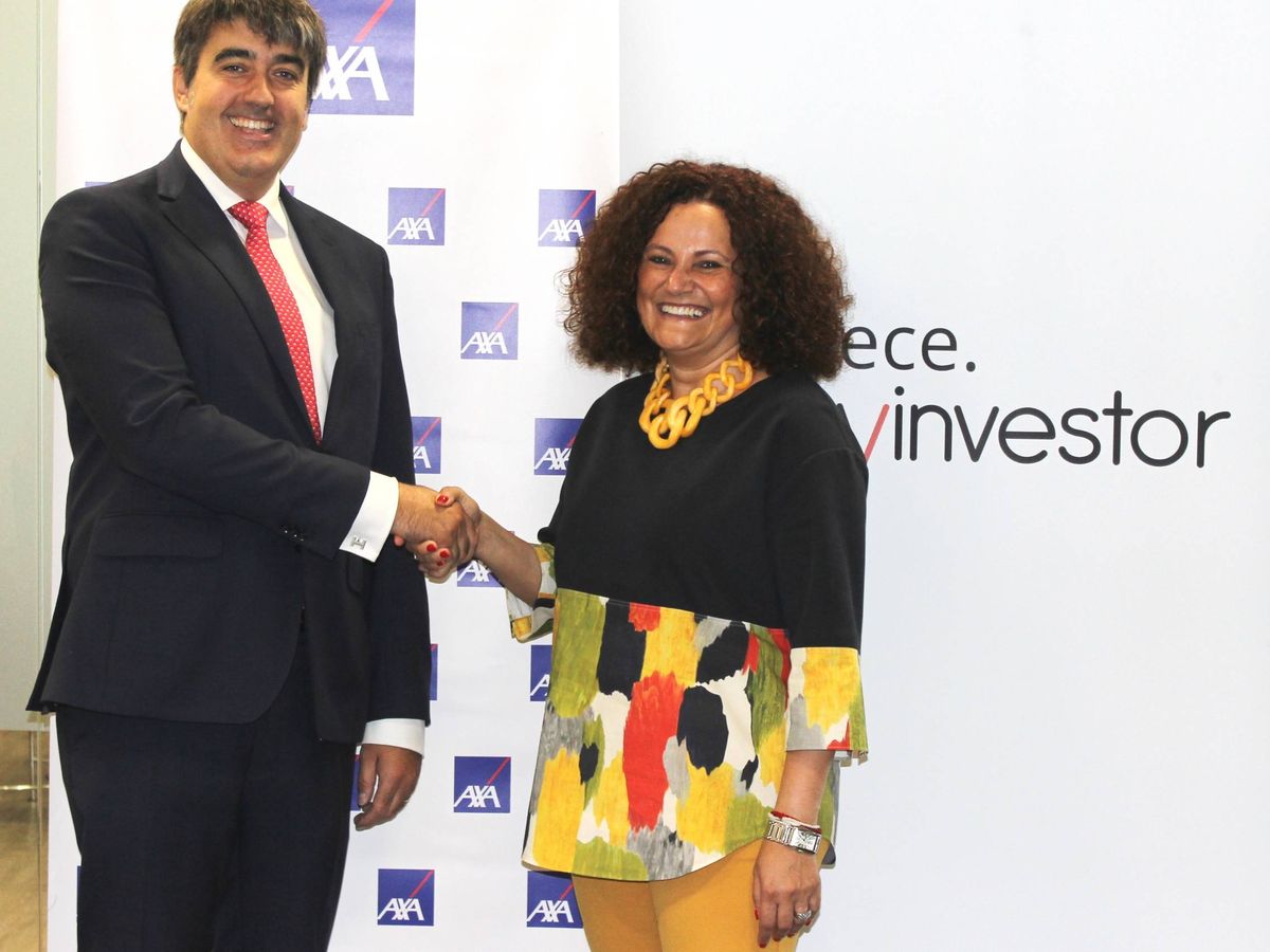 Foto: El consejero delegado de Andbank, Carlos Aso, junto a la consejera delegada de Axa España, Olga Sánchez. 
