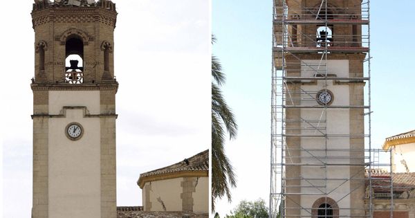 Foto: Torre y tejados de la ermita de la Virgen de las Huertas, un año después del terremoto. (EFE)