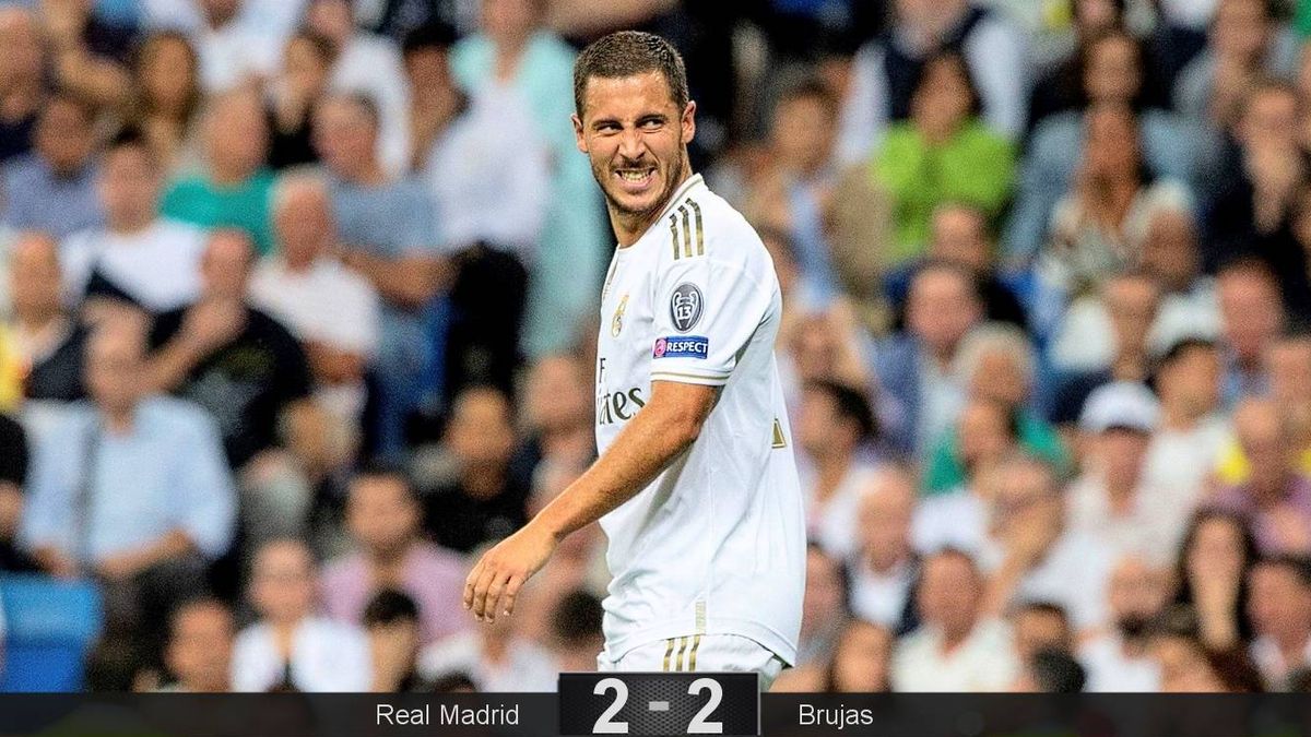 Un Hazard de fogueo y un Real Madrid que roza la tragedia ante el Brujas