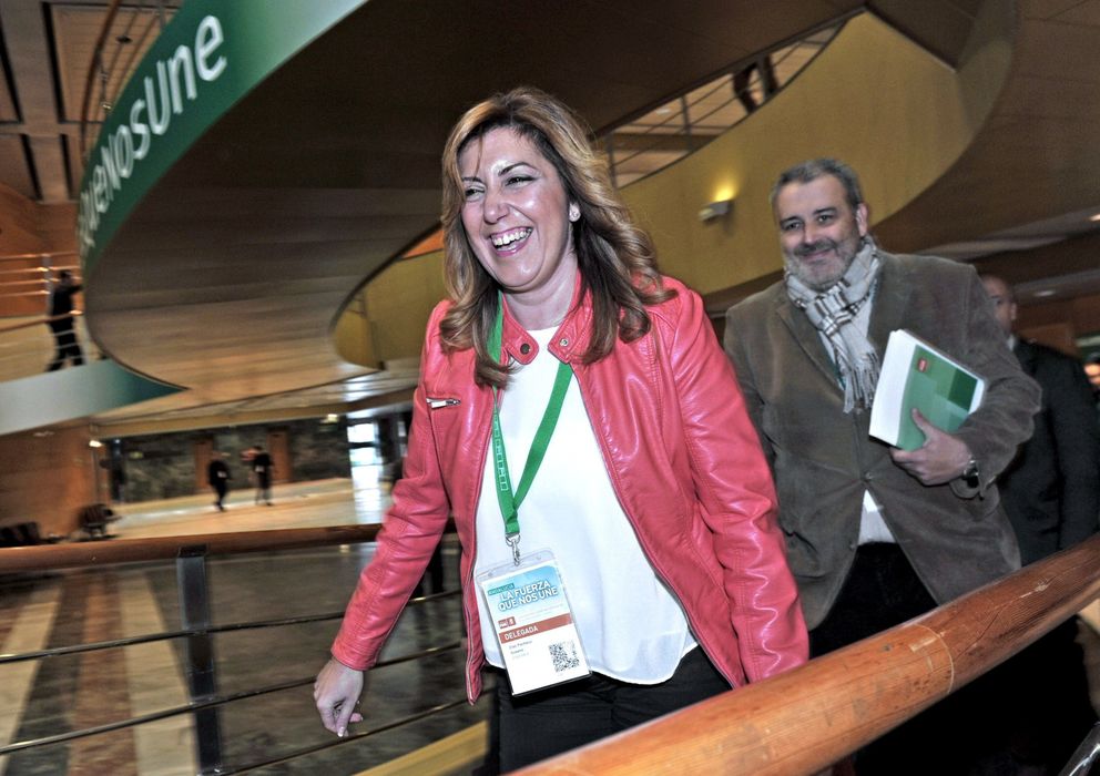 Foto: Susana Díaz a su llegada al Palacio de Congresos de Granada para asistir al Congreso Extraordinario