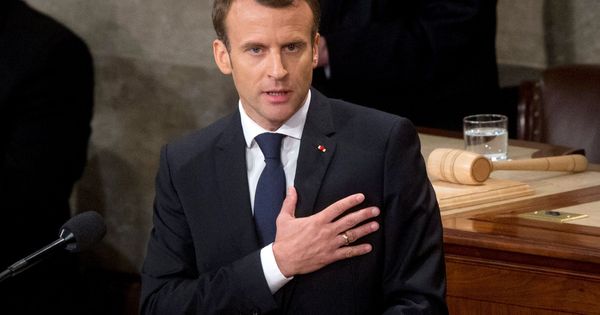 Foto: El presidente galo, Emmanuel Macron, finaliza su discurso ante el Congreso de los Estados Unidos. (EFE)