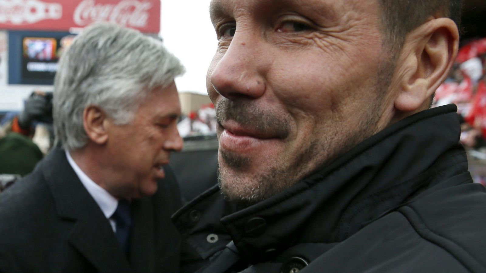 Foto: Ancelotti y Simeone, en el Calderón (Efe)