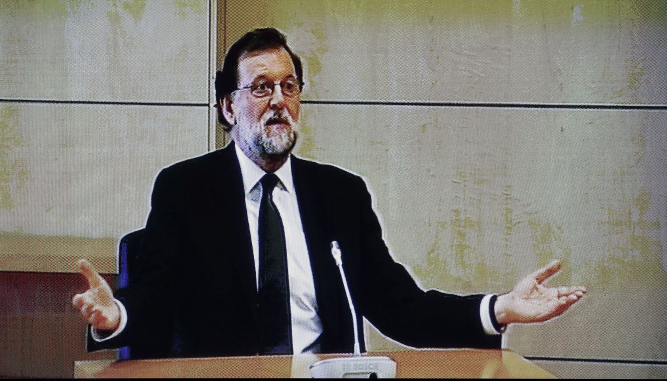 Rajoy durante su declaración en la AN por la Gürtel. (EFE)