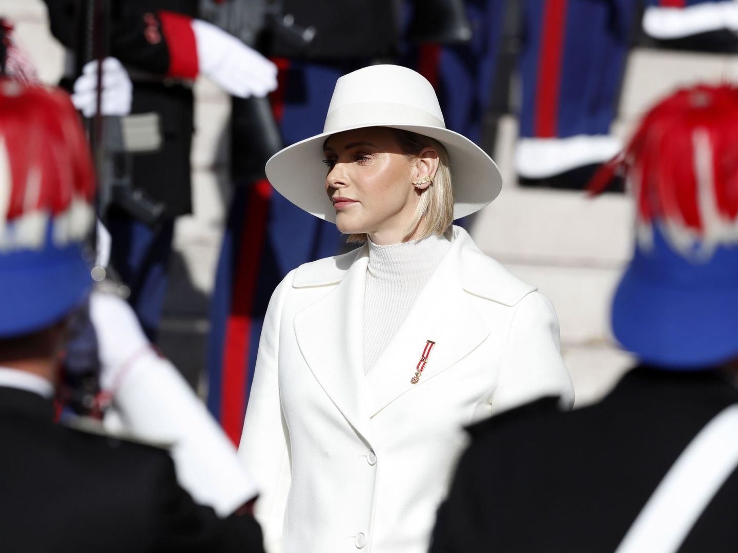 La princesa Charlène, durante el Día Nacional de Mónaco. (EFE)