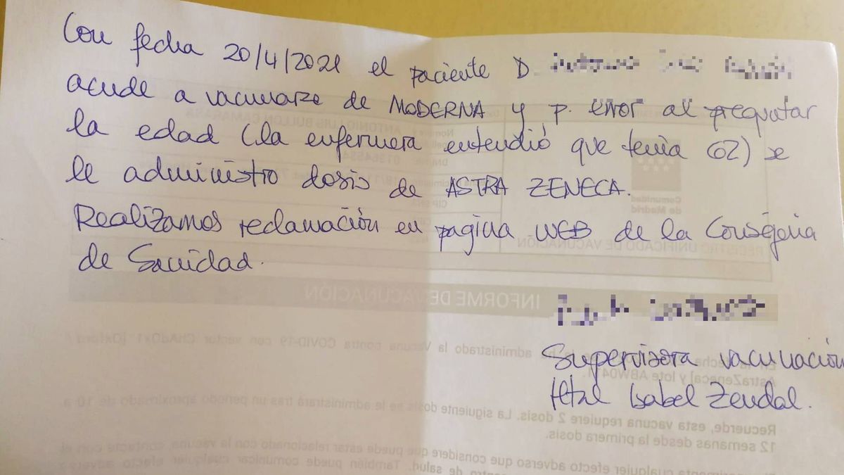 Las catastróficas desdichas de un madrileño de 72 años vacunado con AstraZeneca por error