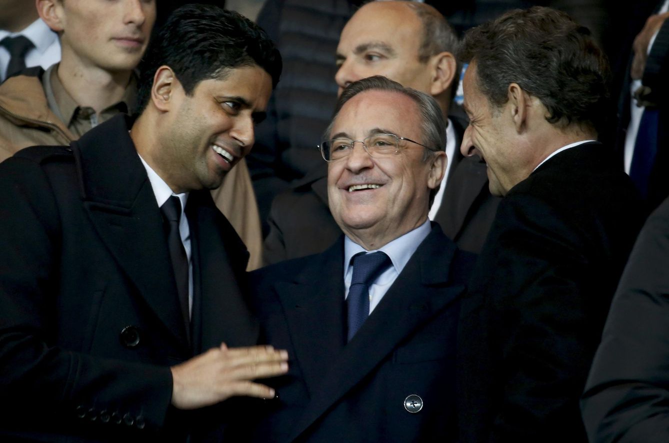 Nasser Al-Khelaifi, presidente del PSG, y Florentino Pérez. (Reuters) 