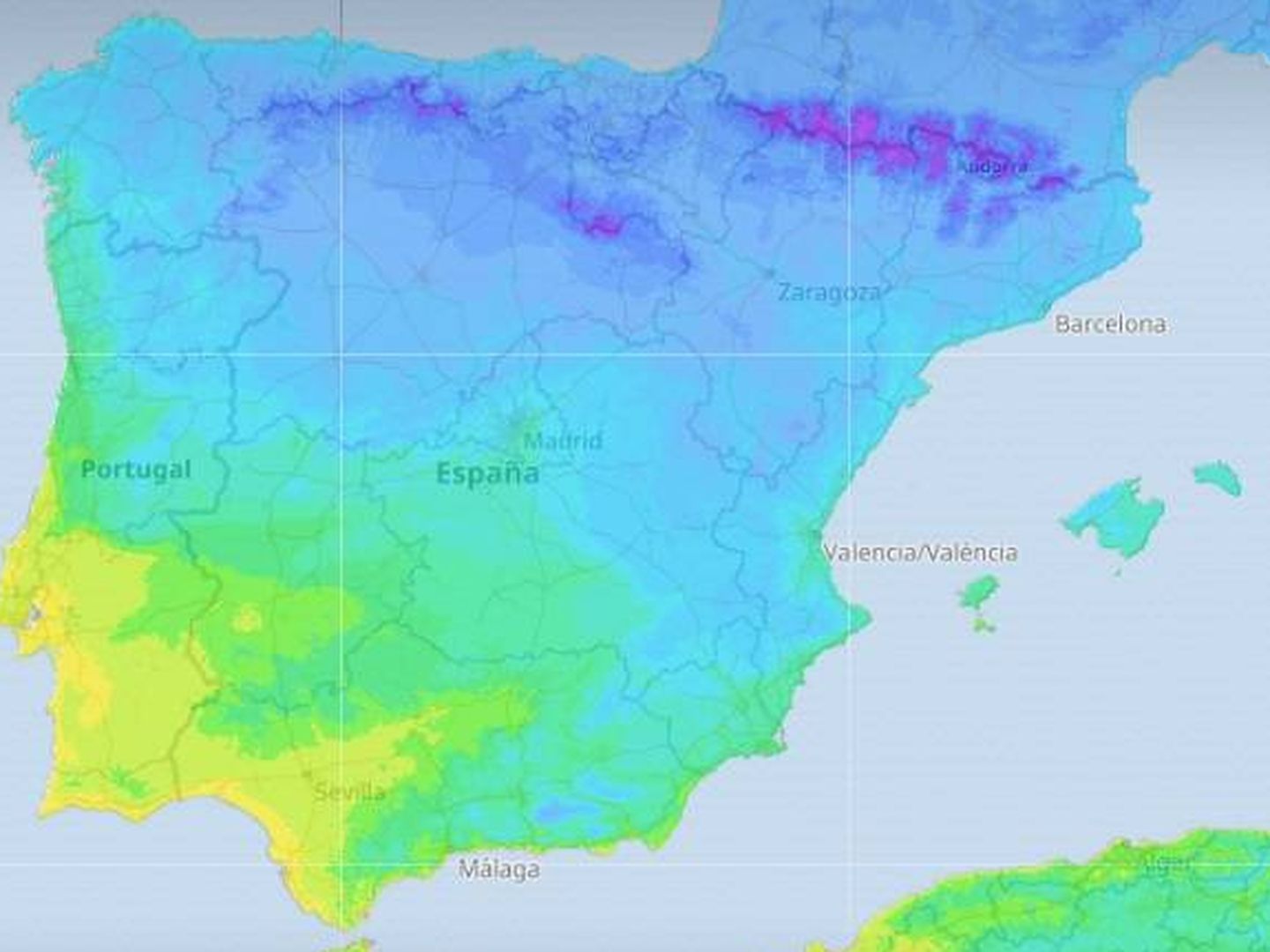 Mapa de previsión de España el martes 27 de febrero 