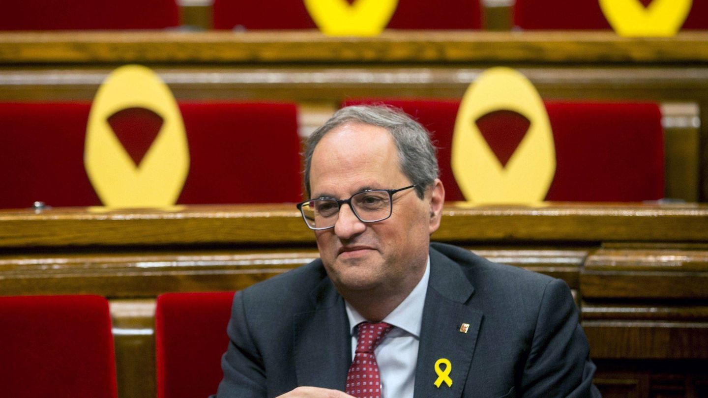 El presidente de la Generalitat, Quim Torra, en el Parlament en 2019. (EFE)
