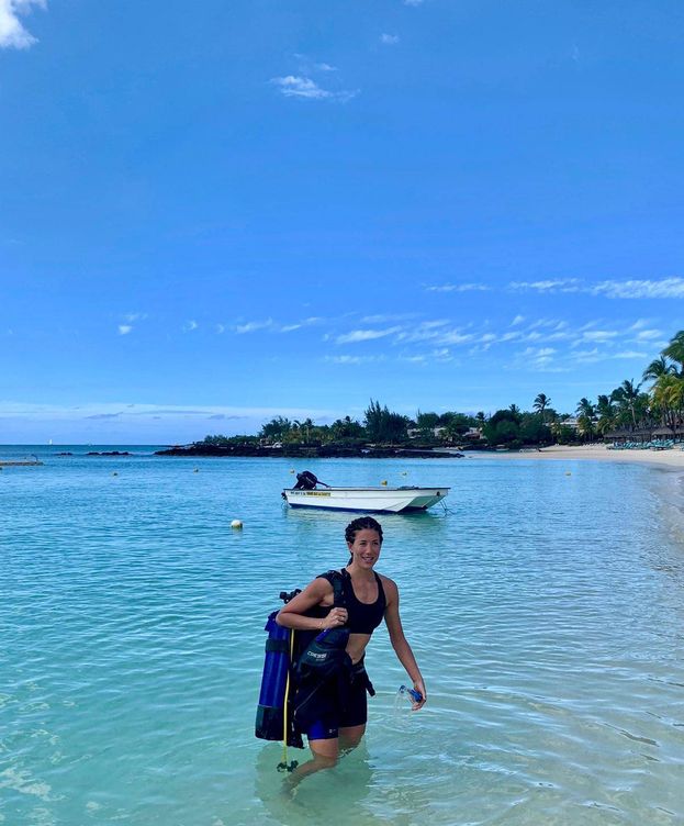 Foto: Garbiñe, en sus vacaciones en Mauricio. 