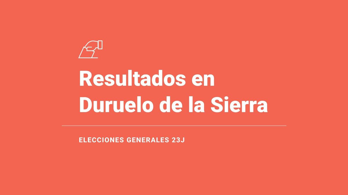 Duruelo de la Sierra, 23J | Resultados, votos, escaños y escrutinio de las elecciones generales del 2023: última hora en directo