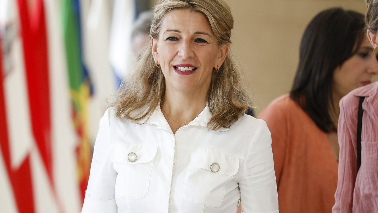 Yolanda Díaz, en un acto político en Luxemburgo. (EFE/EPA/Julien Warnand) 
