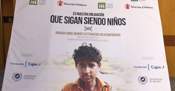 Foto: Cartel de las jornadas sobre los niños Mena en Málaga.